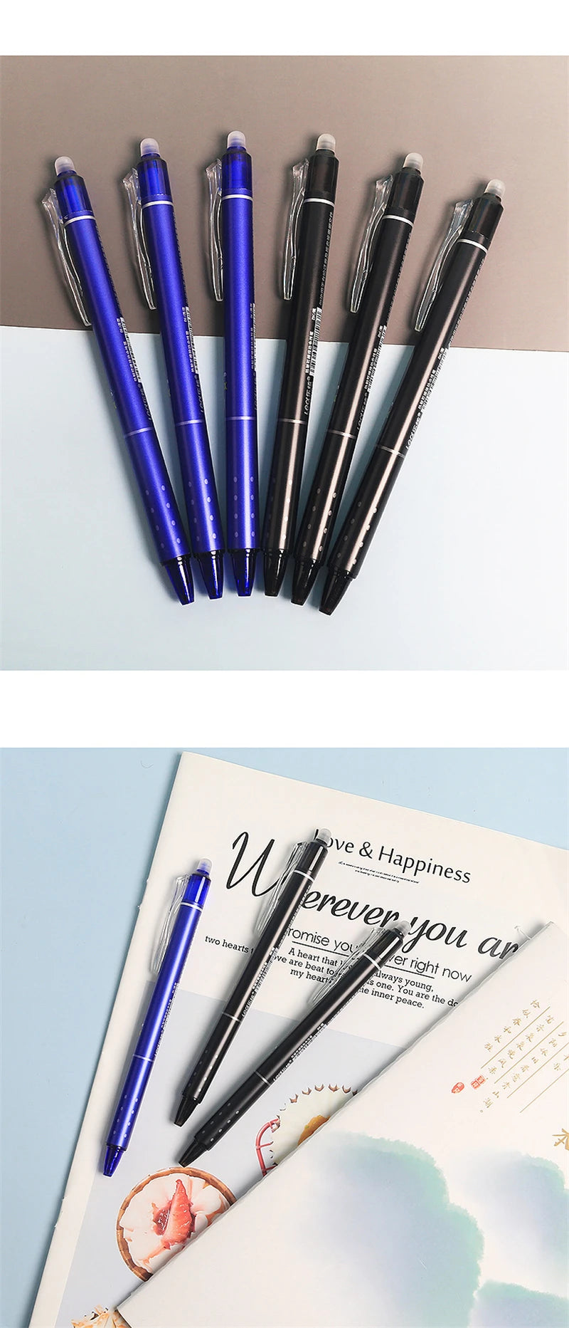 Gel Pen Set – Black & Blue Ink with Refills