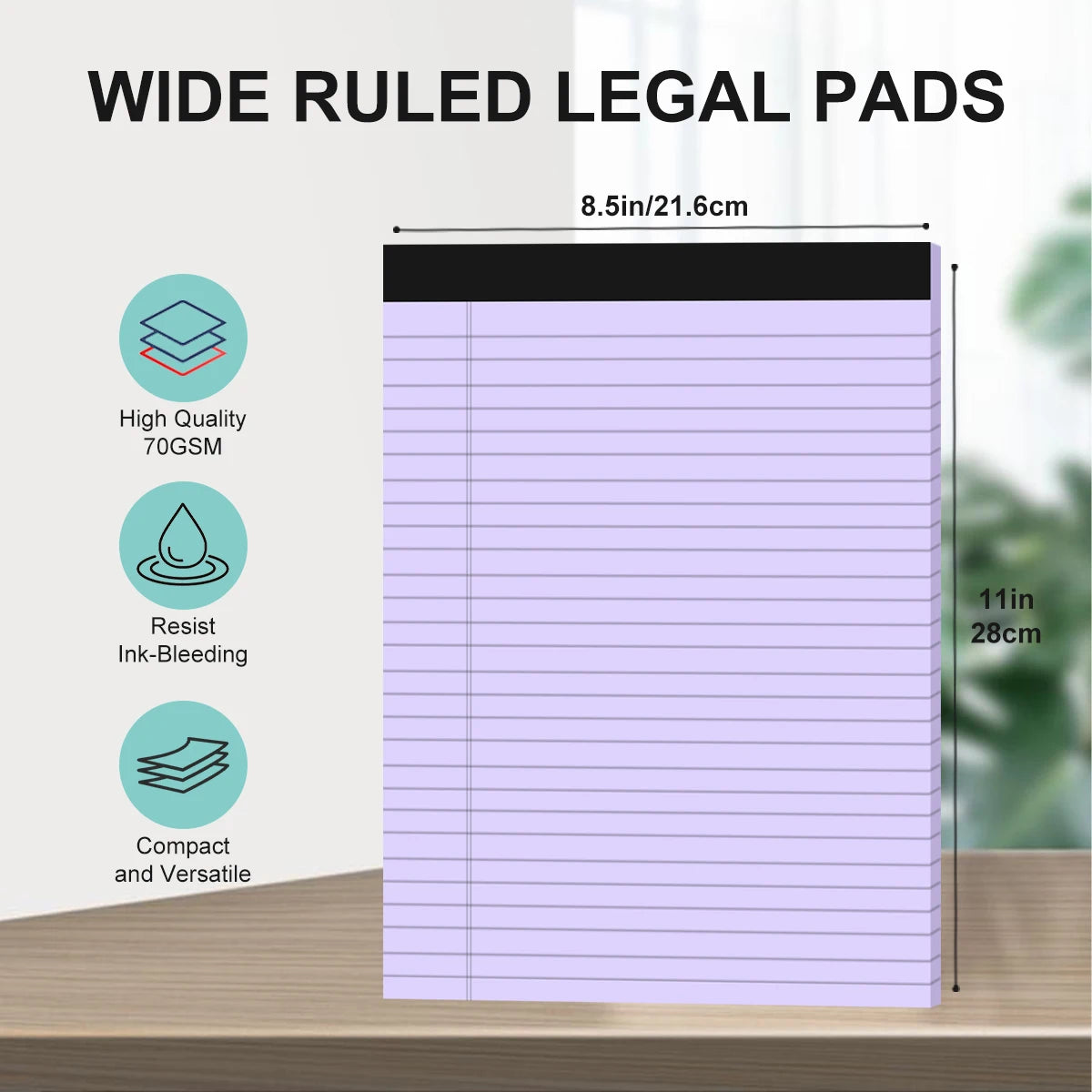 Legal Pads 8.5x11 Wide Ruled – 40 Sheets