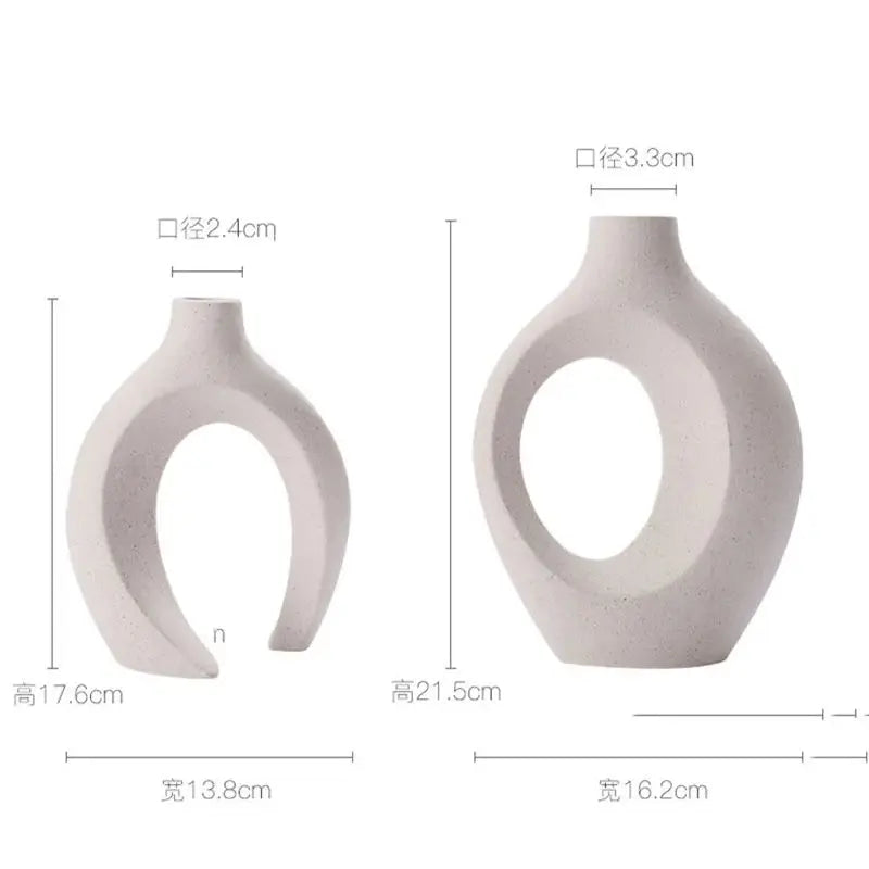 Hollow Nordic Ceramic Vase Set