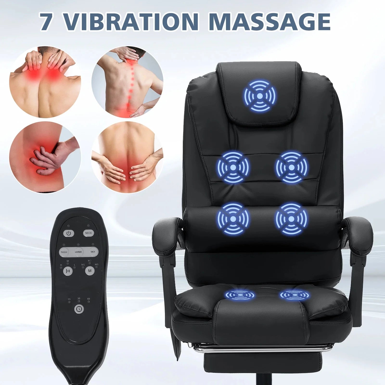 Executive Massage Office Chair – High Back with Footrest