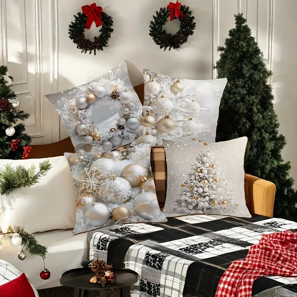 Christmas decoration pillowcase Winter Christmas Tree ball pillow cover Sofa cushion cover home decoration New Year gift