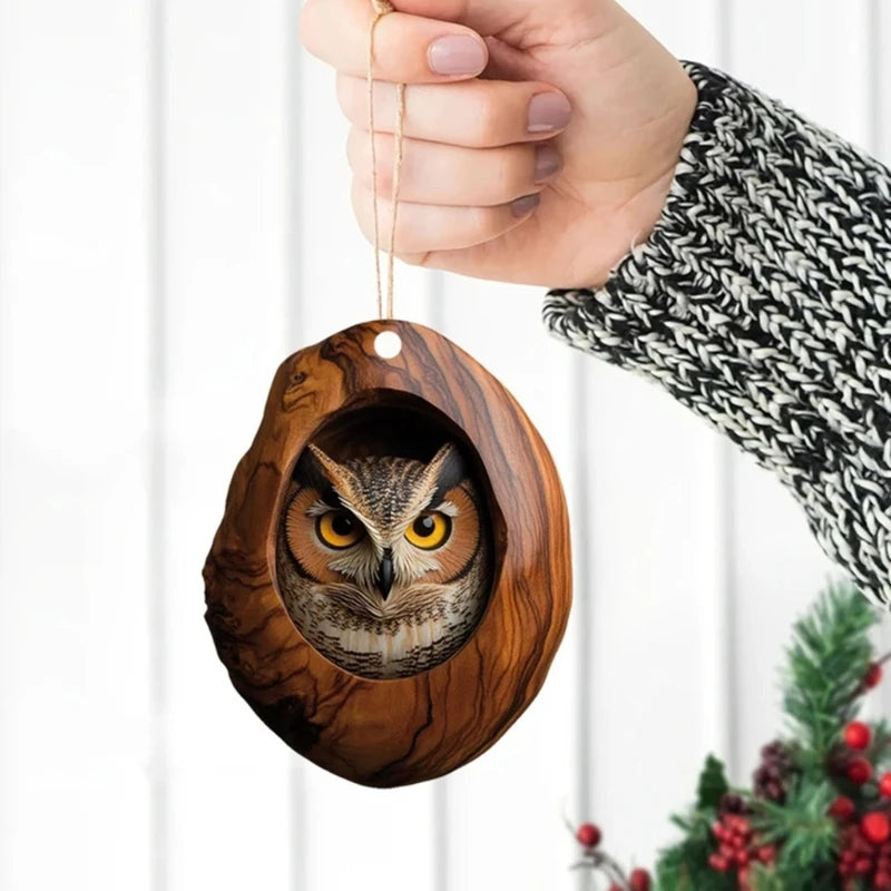 Acrylic Owl Christmas Tree Ornament