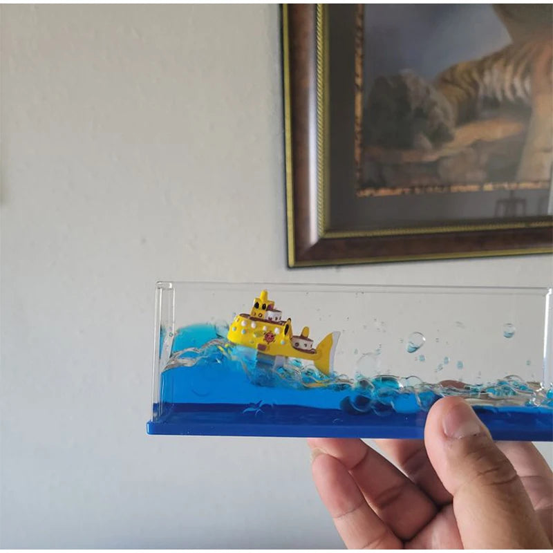 Titanic & Dinosaur Era Drifting Ship Bottle Ornament