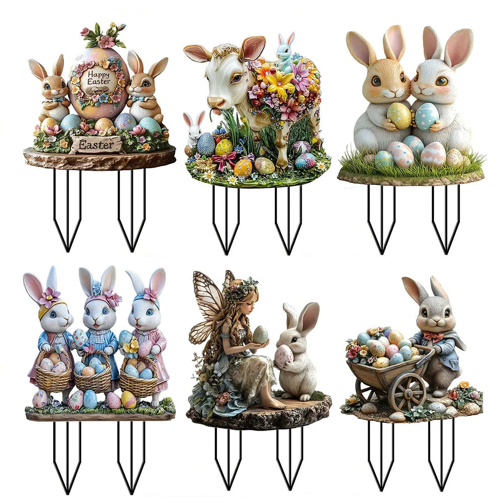 Easter Bunny Acrylic Garden Stake