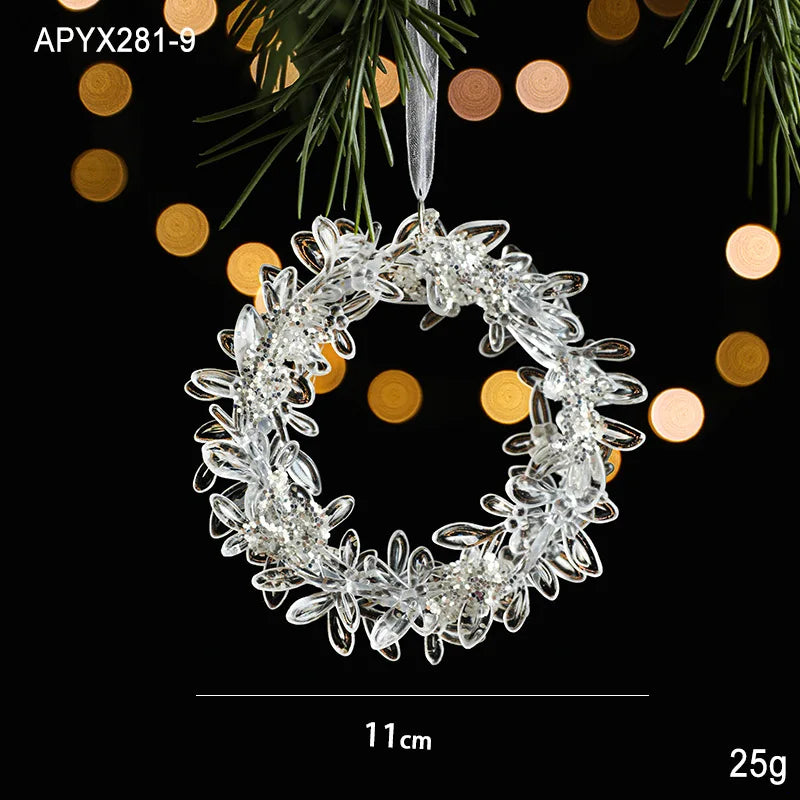 Acrylic Snowflake & Reindeer Christmas Pendant