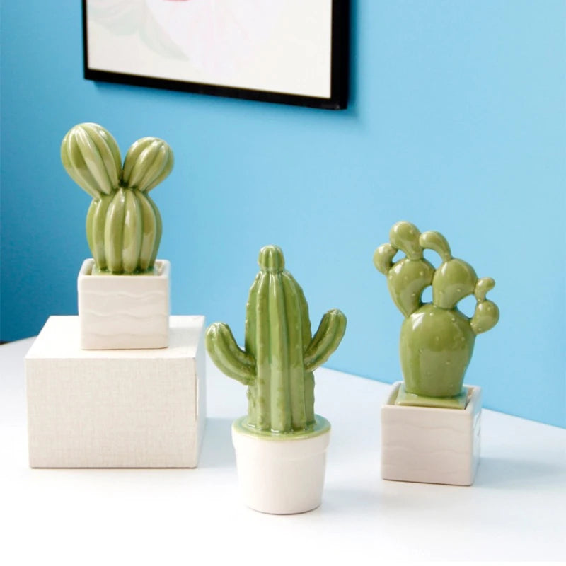 Ceramic Cactus Multi-Potted Decor