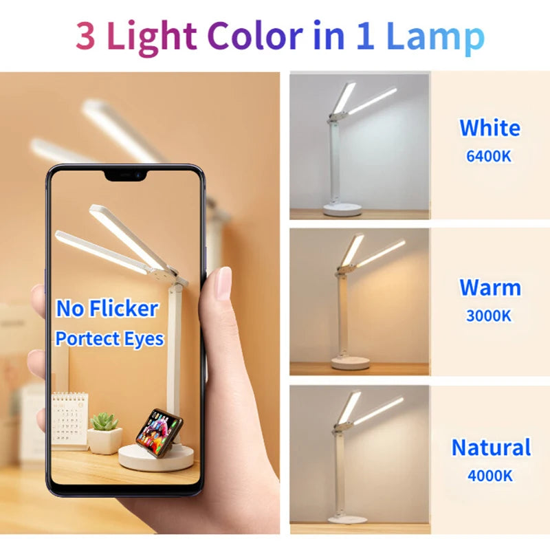 LED Desk Lamp with Clock