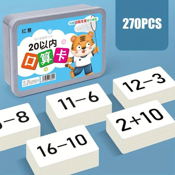 270pcs Math Flash Cards Set (Addition & Subtraction)