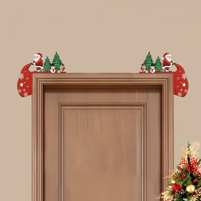 Merry Christmas Wooden Door Frame Ornament