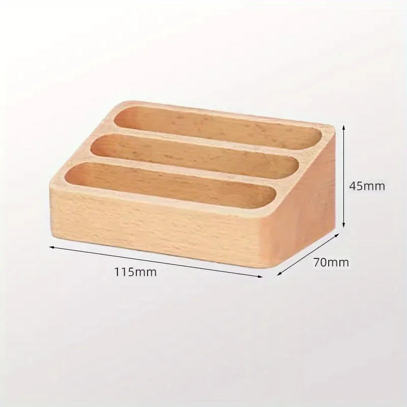 Wood Business Card Holder – Desktop Organizer Stand: