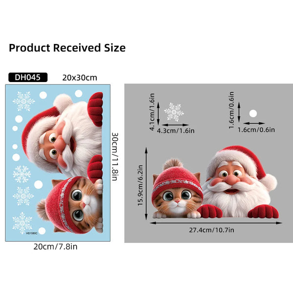 Santa Claus Window Cling Removable Glass Sticker