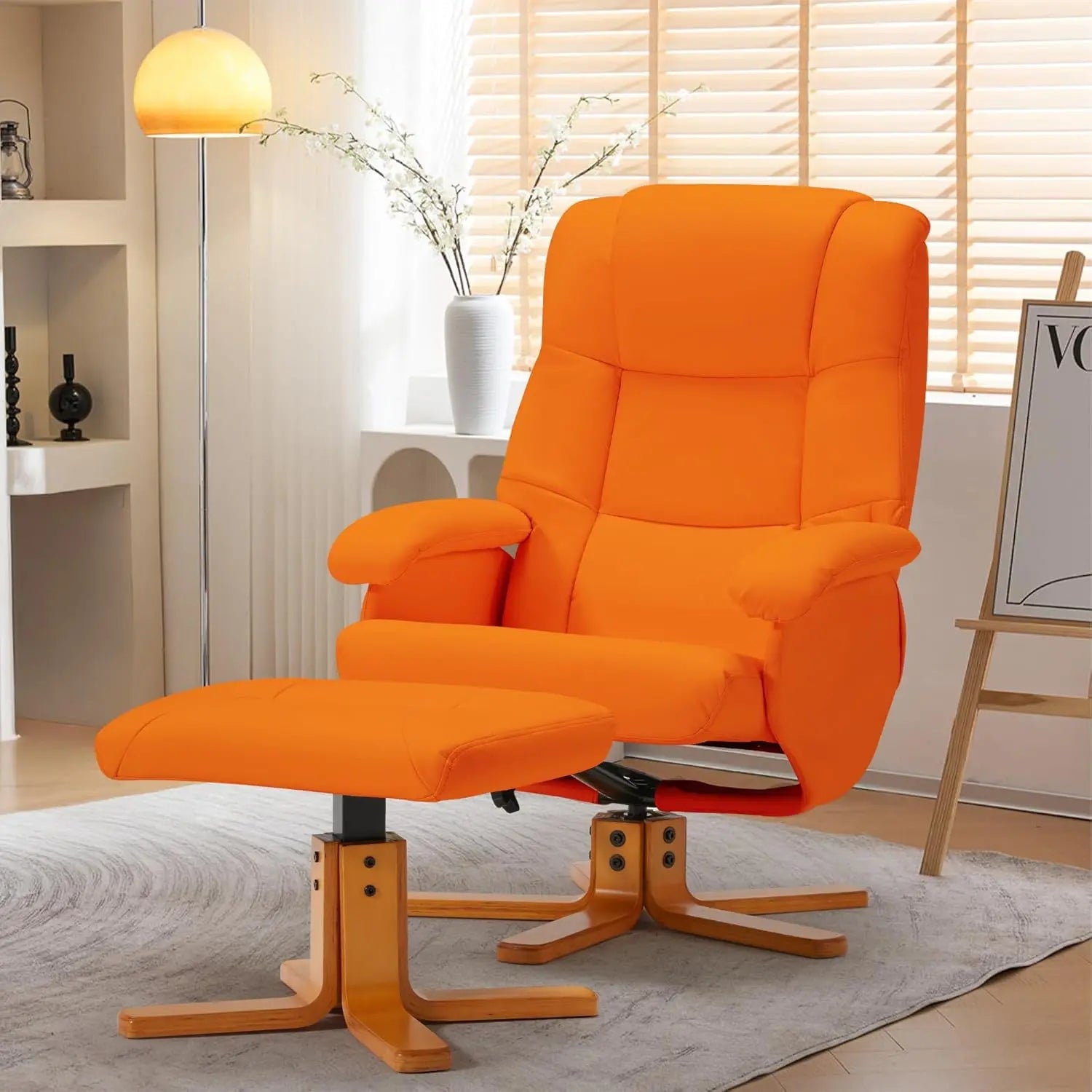 Swivel Recliner Chair with Ottoman
