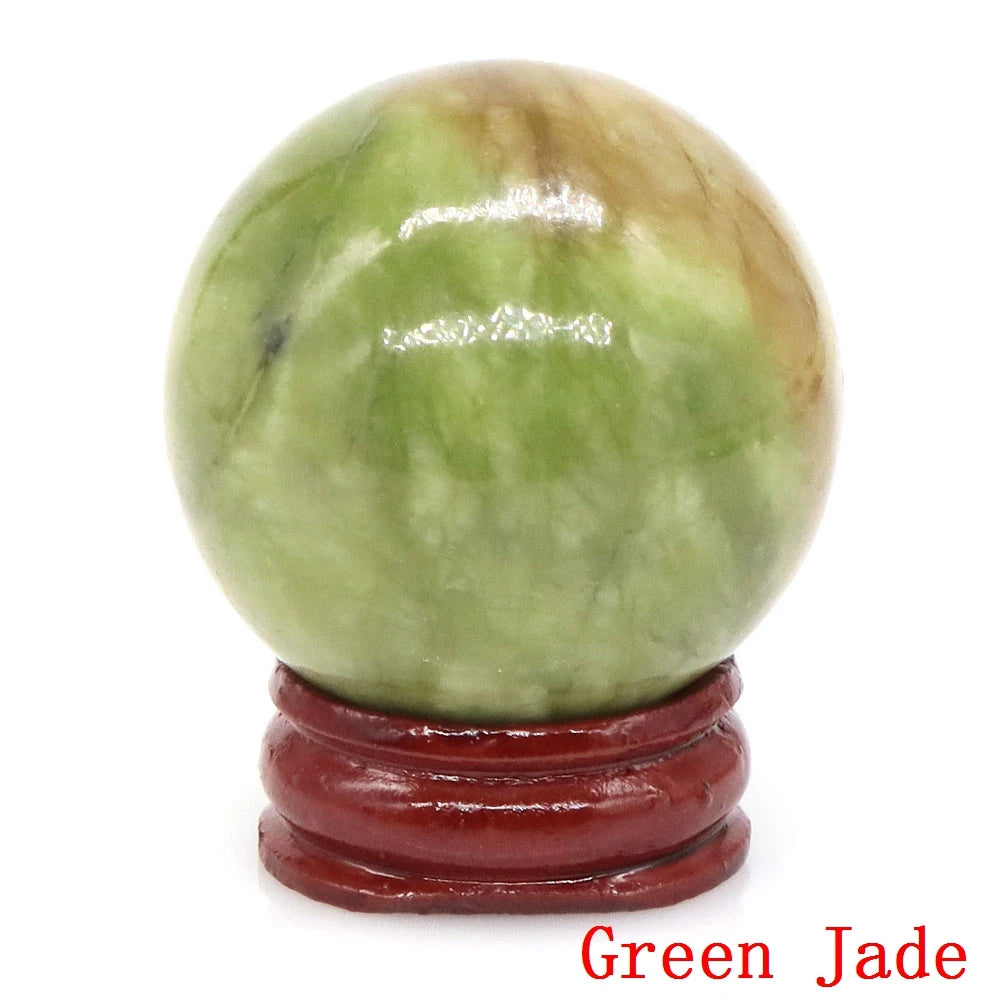Natural Gemstone Crystal Ball with Stand