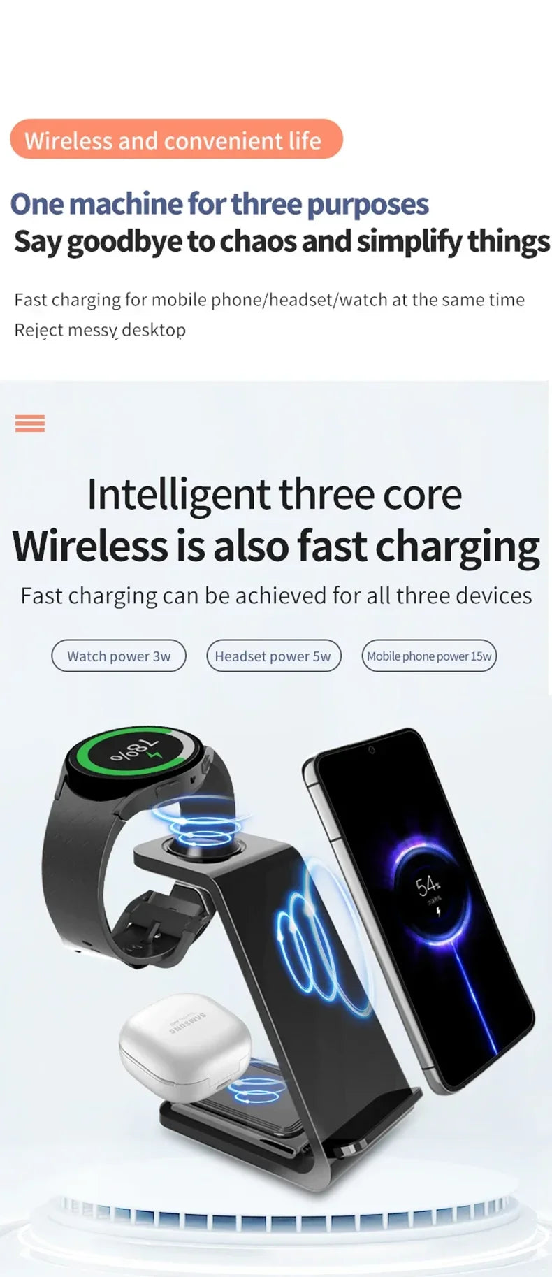 3-in-1 Samsung Wireless Charging Stand: