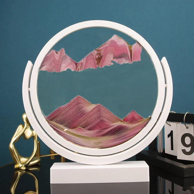 Round Rotating 3D Moving Sand Art