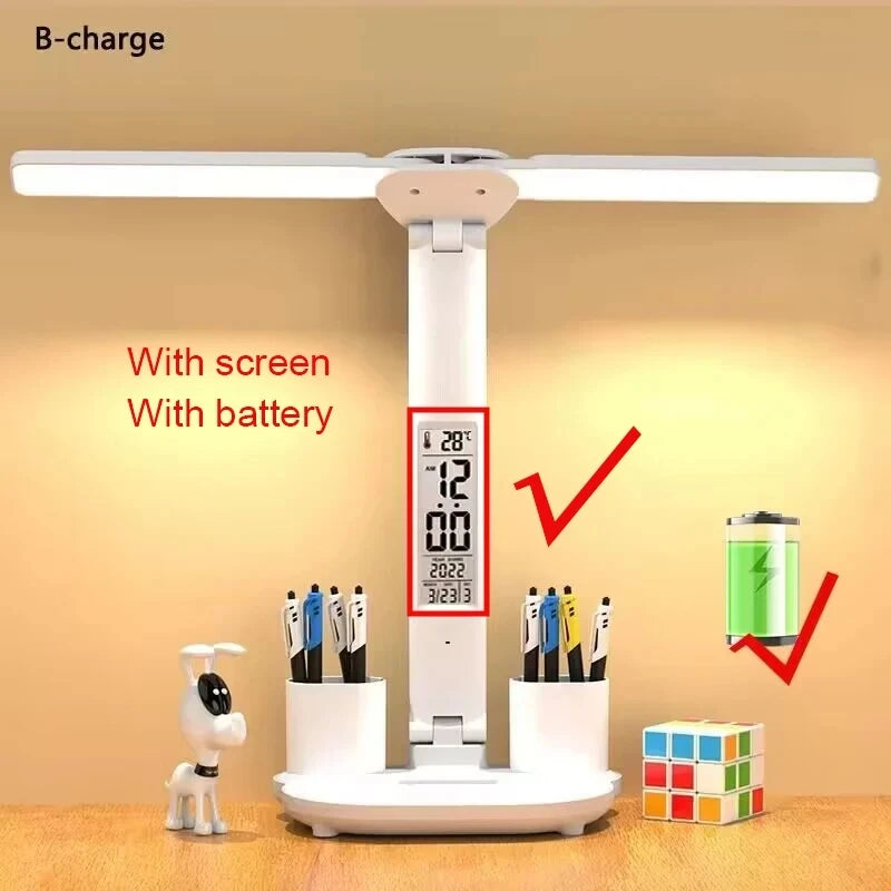 LED Desk Lamp with Clock