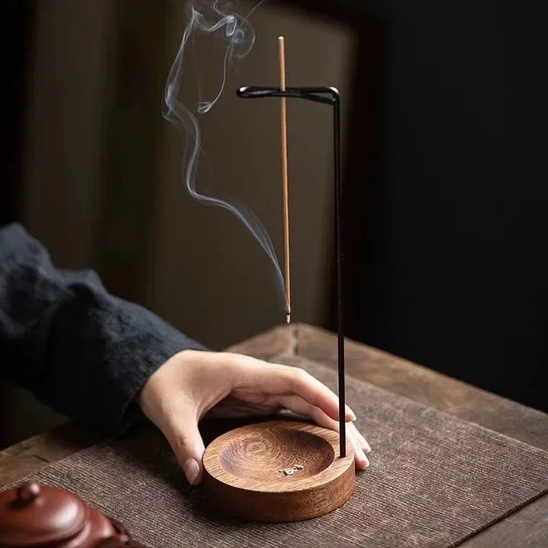 Upside Down Incense Burner – Wooden Holder & Tray