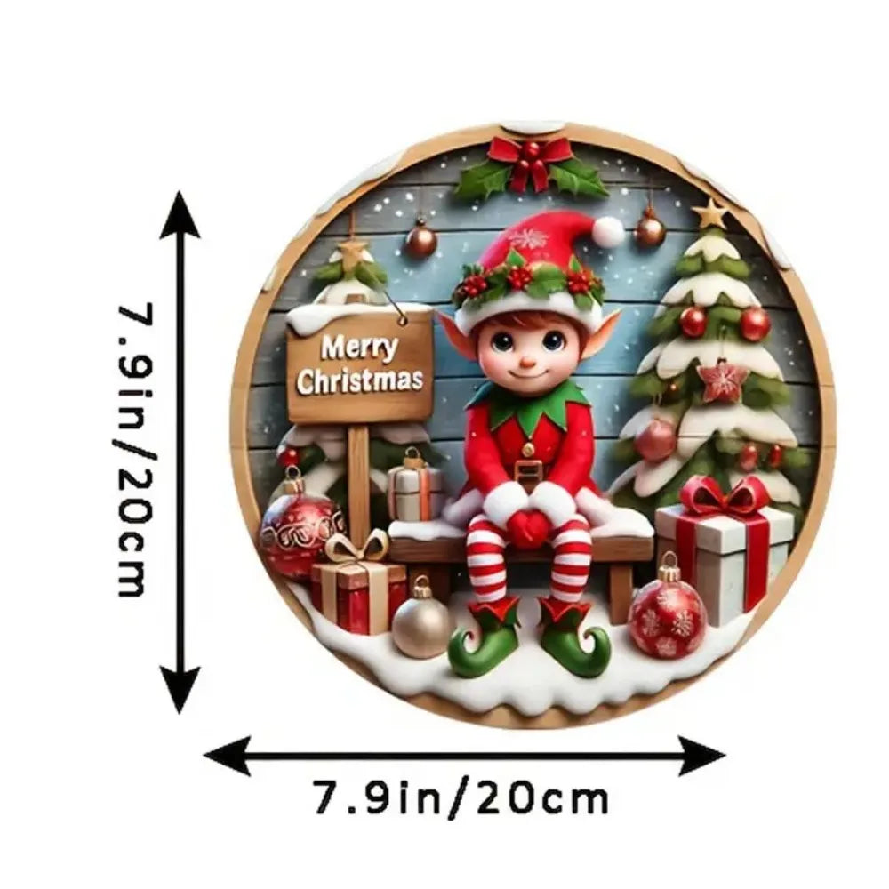 Charming Christmas Elf Wooden Sign
