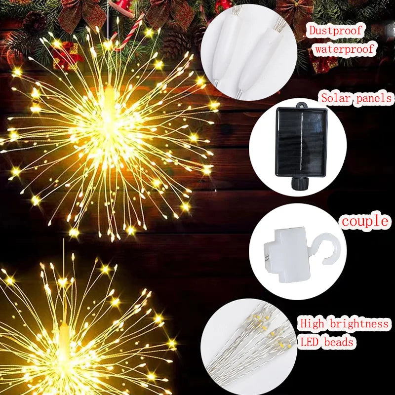 Solar Firework LED Fairy Lights
