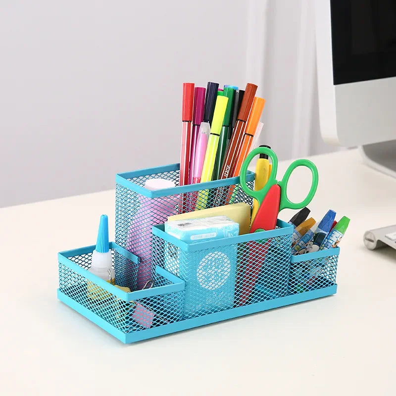 Metal Mesh Pen Holder – Desk Organizer for Office & School