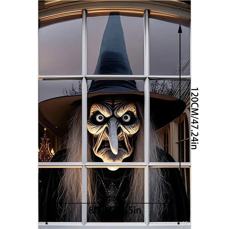 VIKAMA Halloween Witch Door Flag