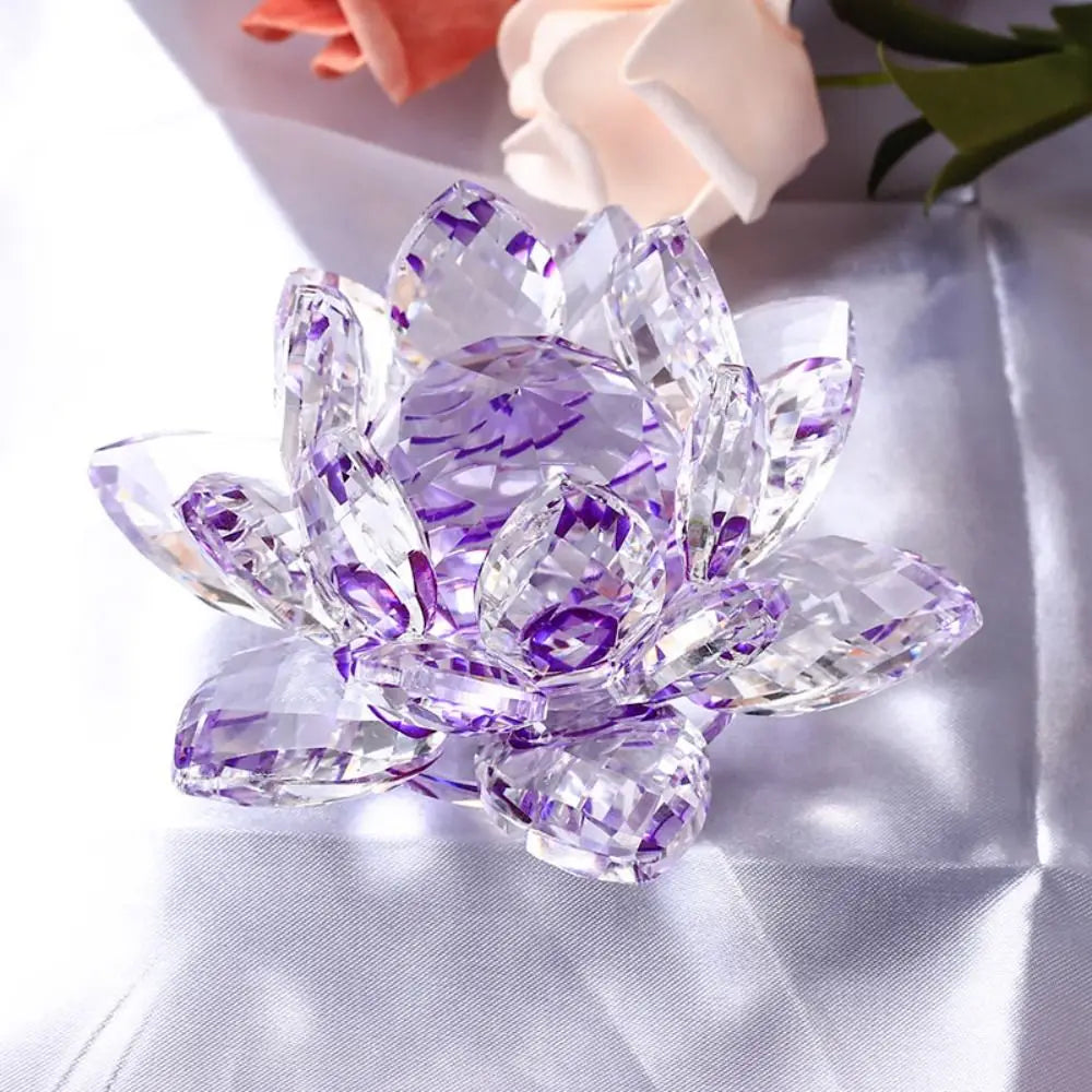 Crystal Lotus Flower Figurine:
