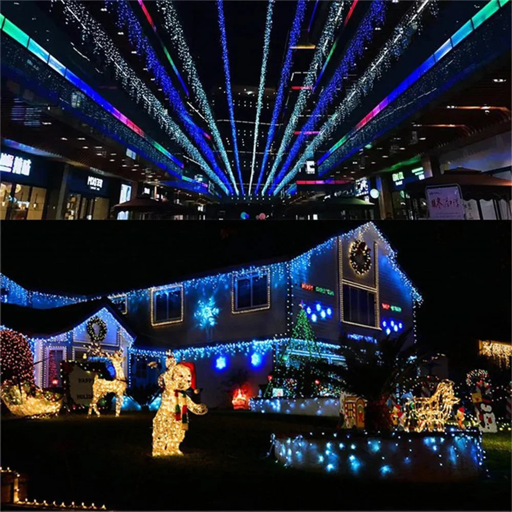 LED Icicle Christmas String Lights