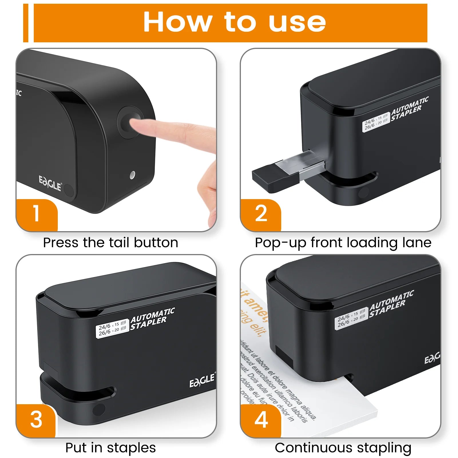 EAGLE Electric Stapler – 20-Sheet Capacity with 2000 Free Staples: