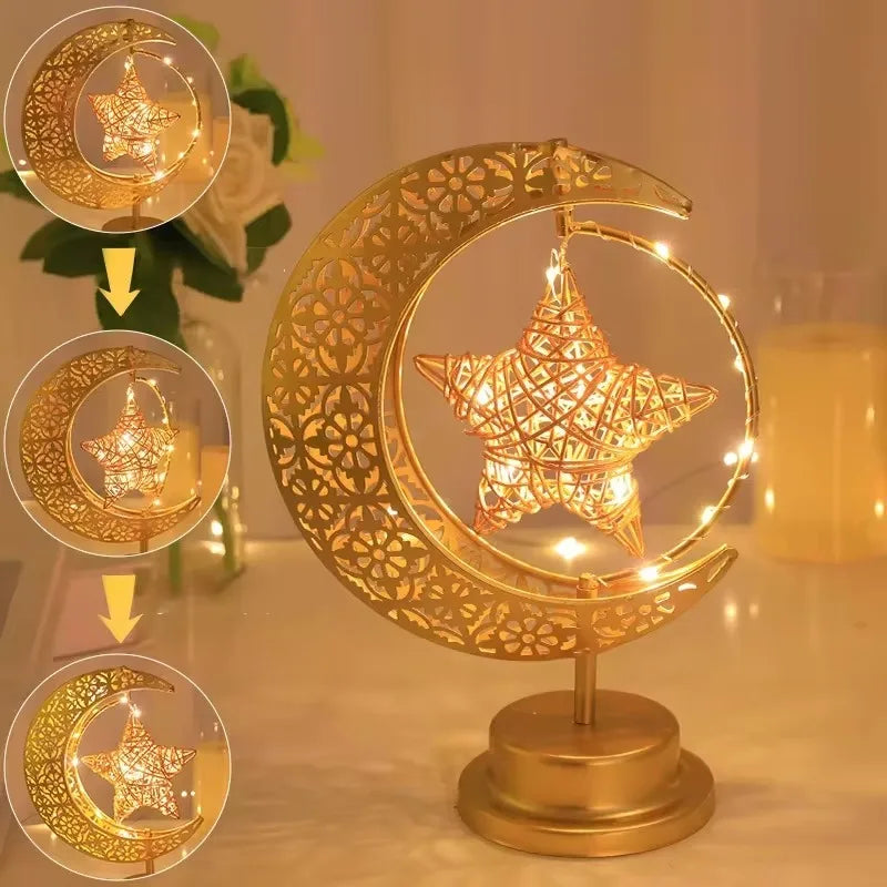 Golden Moon Star Night Light