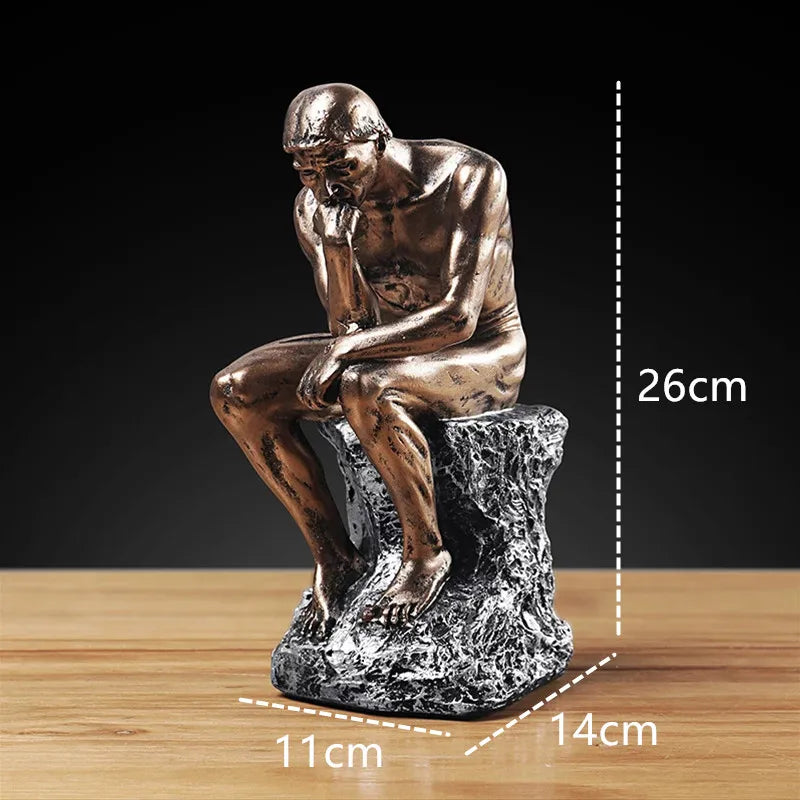 Modern Resin Thinker Sculpture