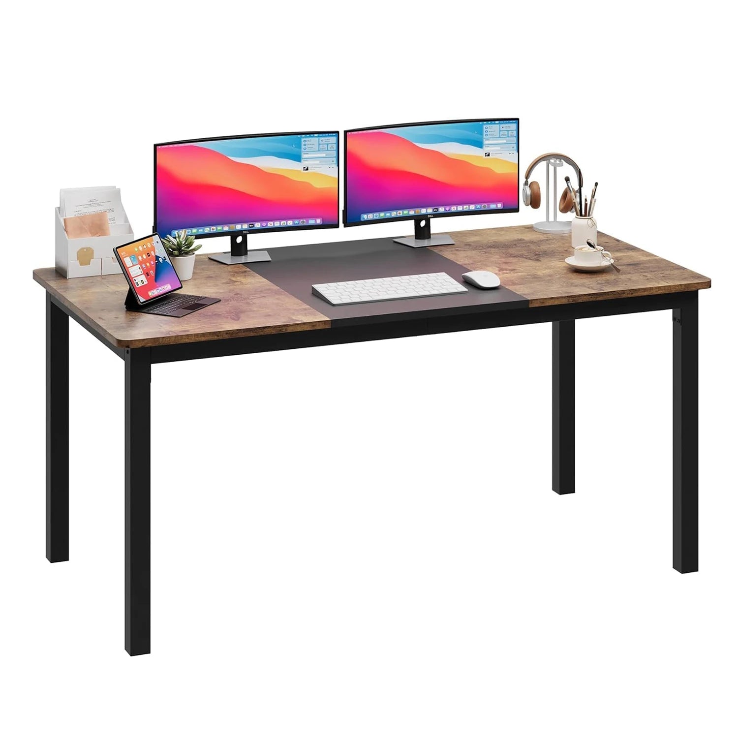 Black Metal Frame Computer & Writing Desk