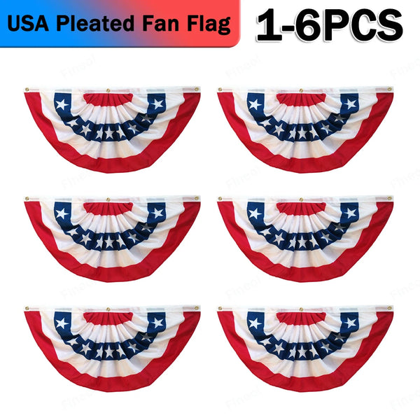 USA Patriotic Pleated Fan Flag Banner