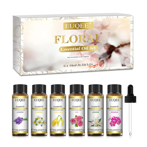 EUQEE Floral Essential Oil Set - 6 Bottles