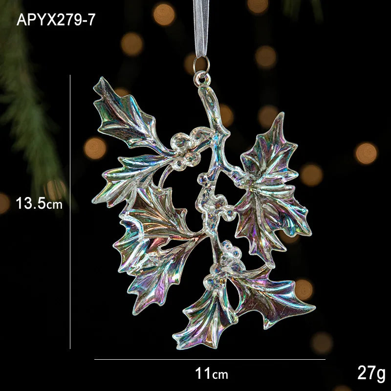 Acrylic Snowflake & Reindeer Christmas Pendant
