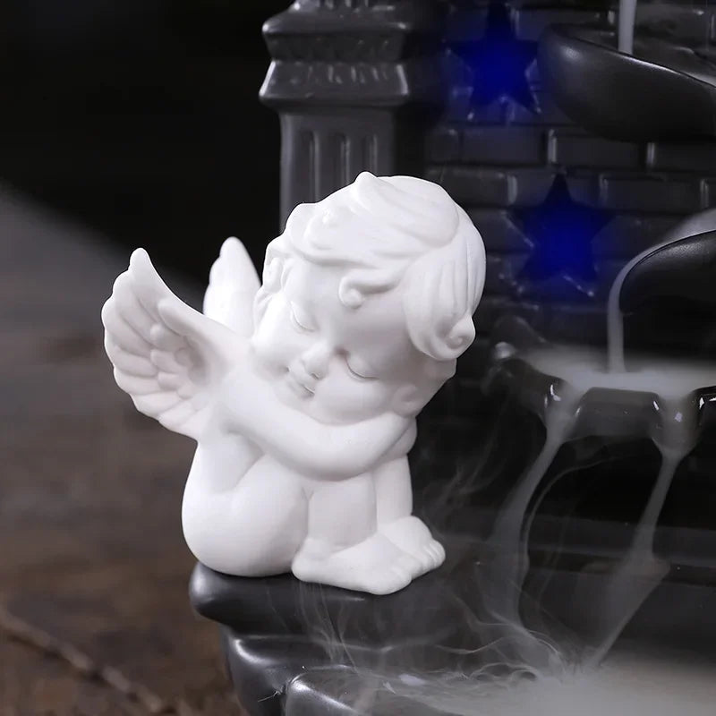 LED Loving Heart Angel Backflow Incense Burner
