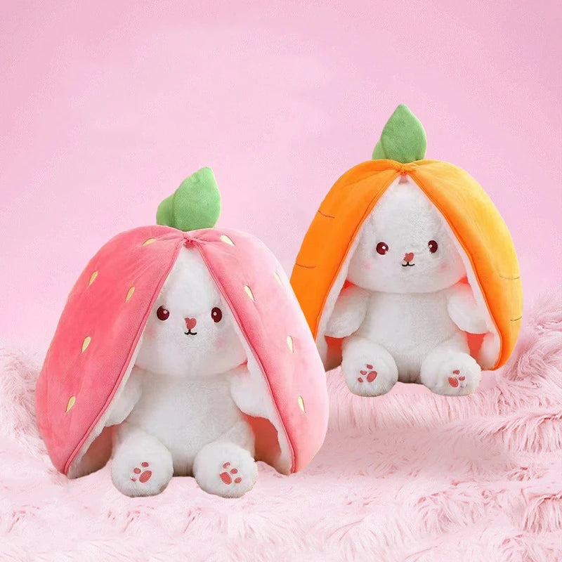 Reversible Bunny Plush Toy Pillow