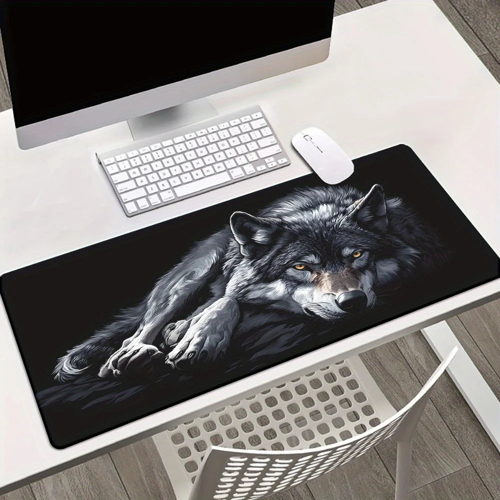 Large Wolf Pattern Gaming Desk Mat