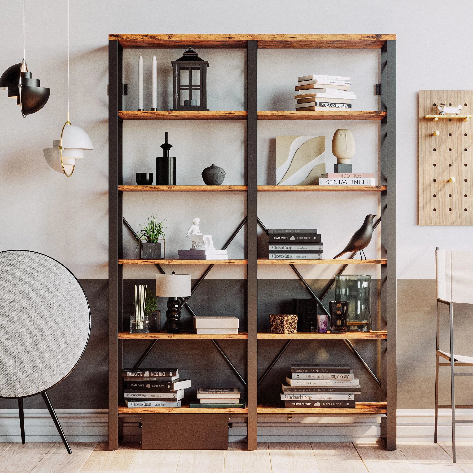 IRONCK Double Wide 6-Tier Bookshelf –