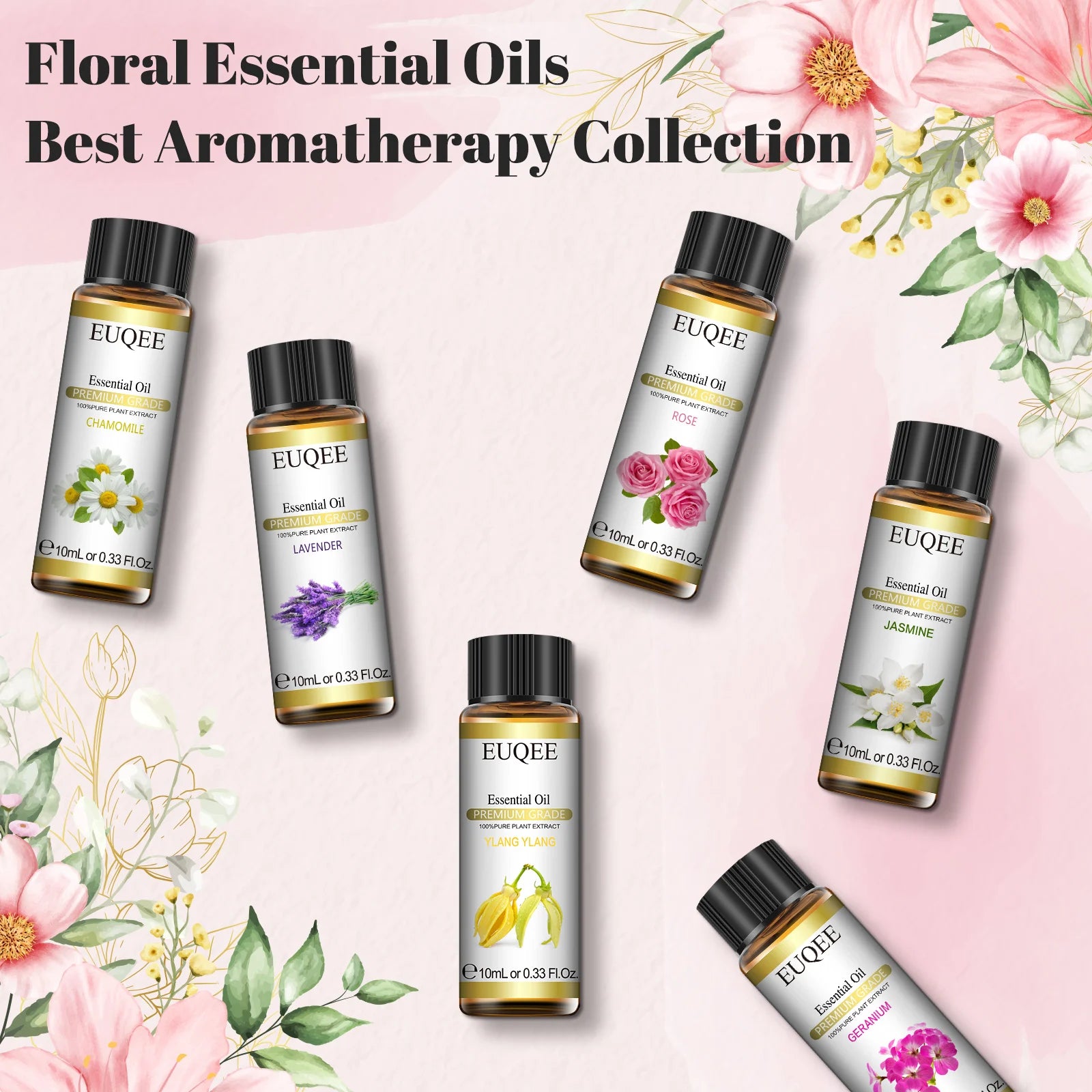 EUQEE Floral Essential Oil Set - 6 Bottles