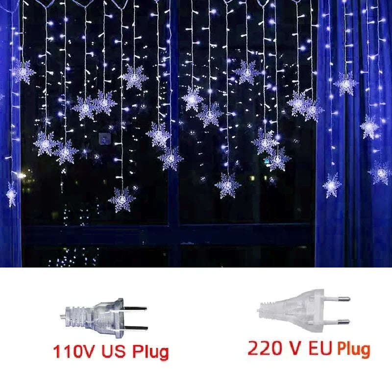 Snowflake Curtain LED Fairy Lights
