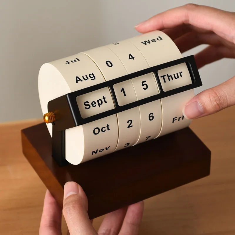 Rotating Wheel Perpetual Desk Calendar