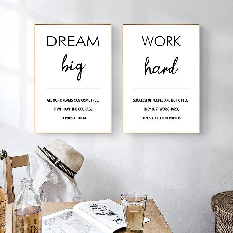 Black and White Motivational Canvas Art