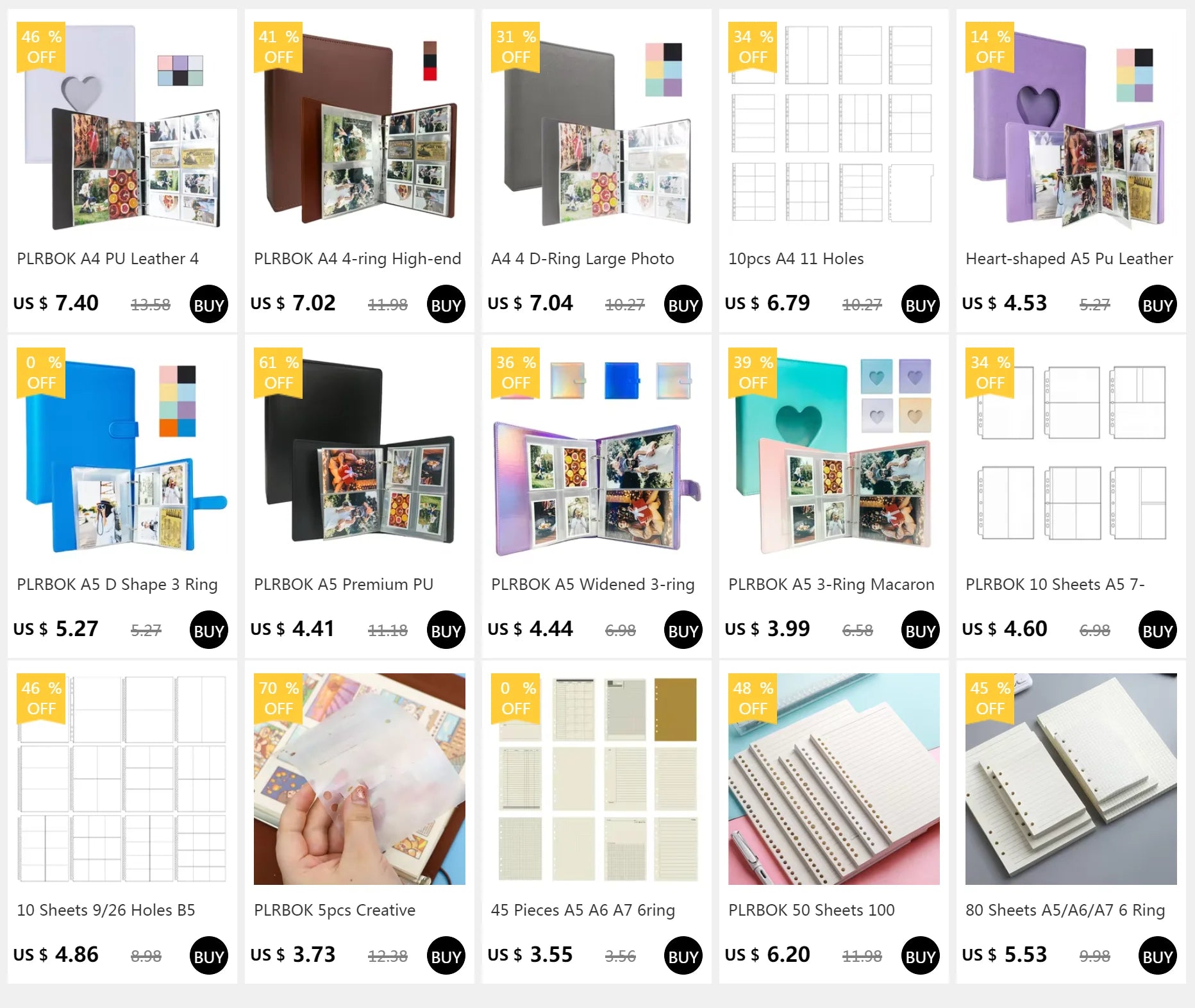 Loose Leaf Notebook Refill Paper Set
