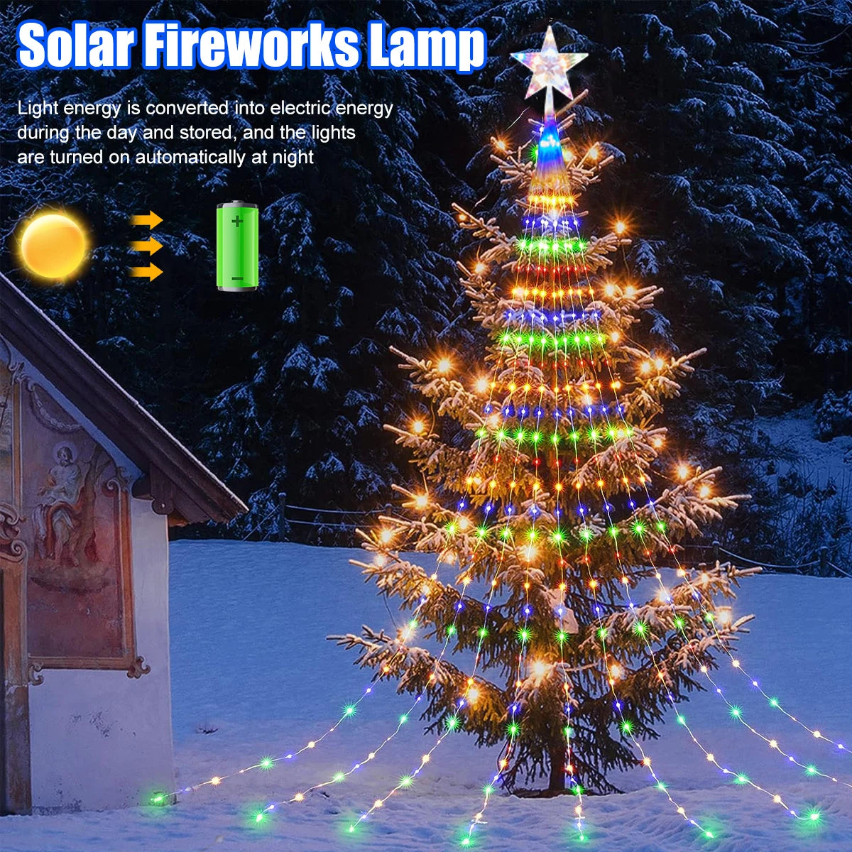 Solar Star Waterfall Fairy Lights