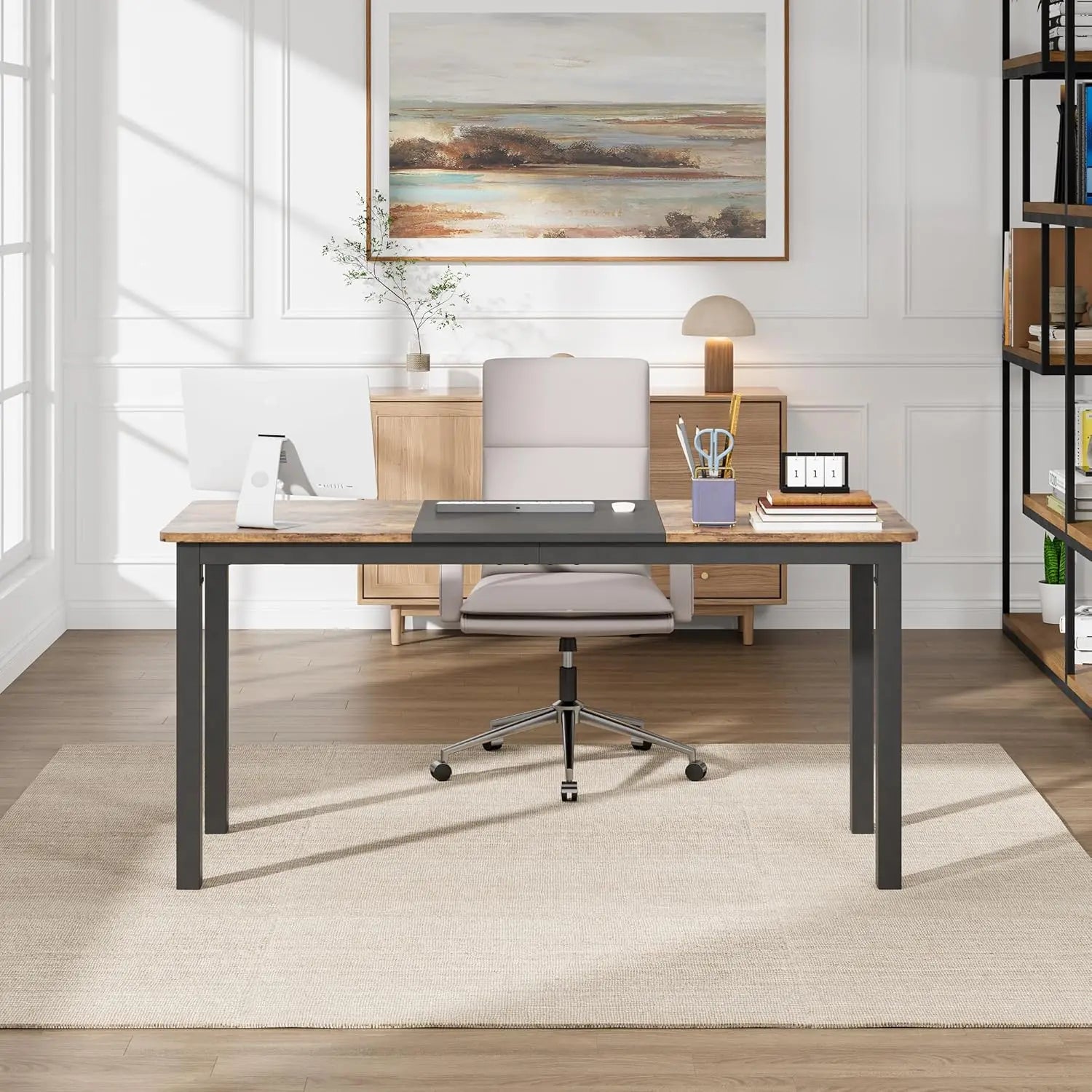 Black Metal Frame Computer & Writing Desk