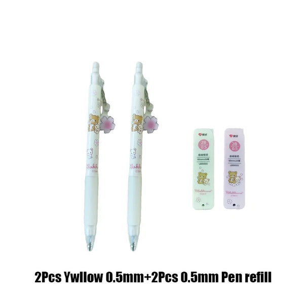 2pcs Rilakkuma Mechanical Pencils – 0.5mm Kawaii Stationery Set