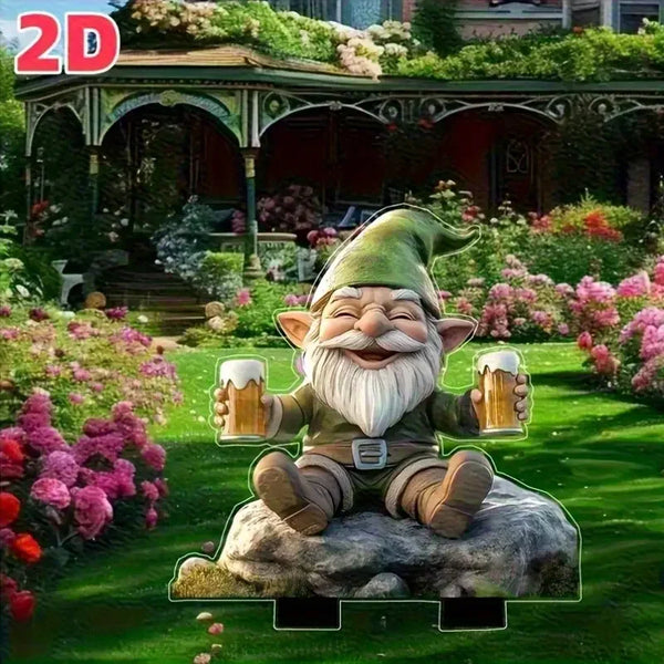 Elderly Beer Drinker Garden Statue – Lawn Decoration