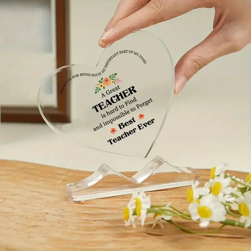 Acrylic Teacher Appreciation Heart Ornament