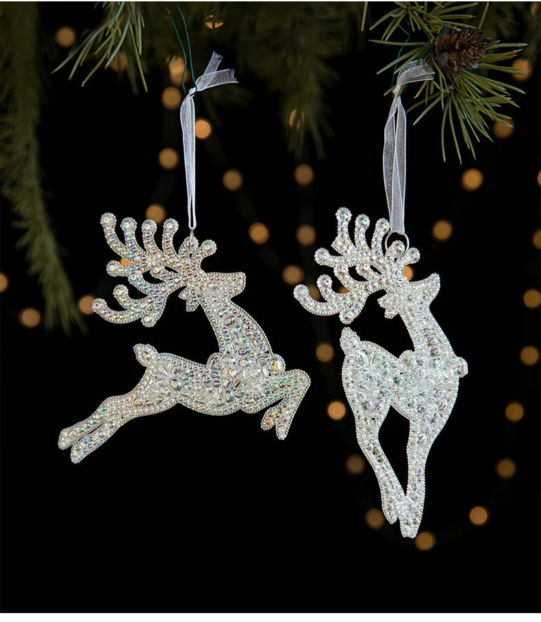 Acrylic Snowflake & Reindeer Christmas Pendant