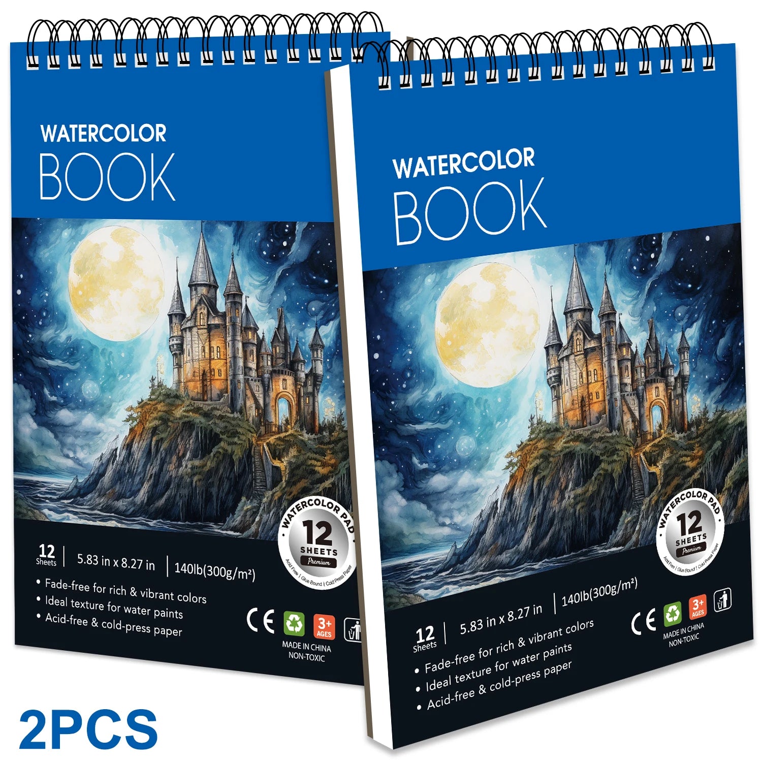 2pcs/30 Sheet Thick Spiral Sketchbook